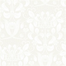 Berit Bone Floral Crest Wallpaper