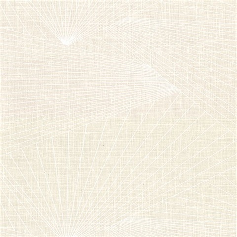 Berkeley Cream Geometric Fan Faux Linen Vinyl Wallpaper