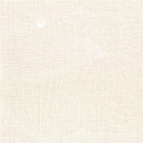 Berkeley Cream Geometric Fan Faux Linen Vinyl Wallpaper