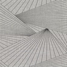Berkeley Grey Geometric Fan Faux Linen Vinyl Wallpaper