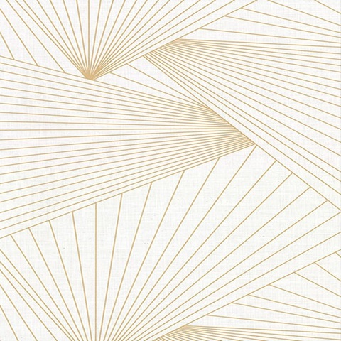Berkeley Off-White Geometric Fan Faux Linen Vinyl Wallpaper