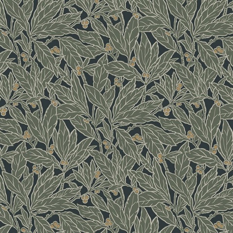 Berry and Leaf Botanical Rosemary Peel and Stick Wallpaper