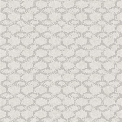 Besi Silver Honeycomb Tiled Metallic Wallpaper