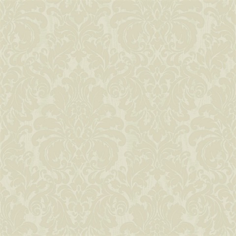 Betina Light Yellow Silk Damask Wallpaper