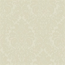 Betina Light Yellow Silk Damask Wallpaper