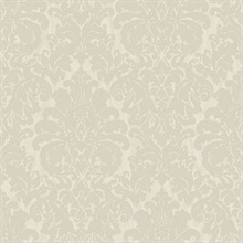 Betina White Silk Damask Wallpaper