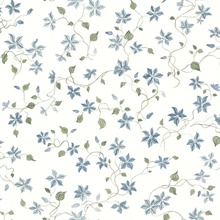 Betsy Blue Heather Floral Trail Wallpaper