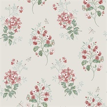 Beverly Red Floral Wallpaper