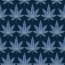 Bicton Blue Moon Fern Leaf Toile Wallpaper