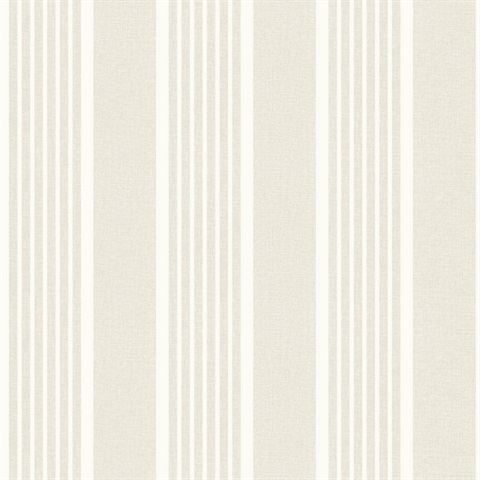 Bingley Beige Embellished Stripe Wallpaper