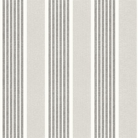 Bingley Grey & Light Taupe Embellished Stripe Wallpaper