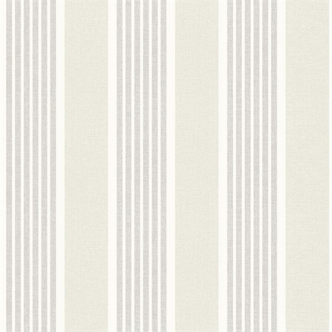 Bingley Light Grey Embellished Stripe Wallpaper
