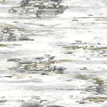 White, Black & Gold Birch Bark Modern Wood Texture Wallpaper
