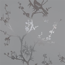 Bird Watching Dove Grey Peel and Stick Wallpaper