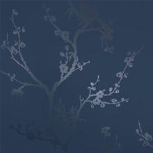Bird Watching Midnight Navy Peel and Stick Wallpaper