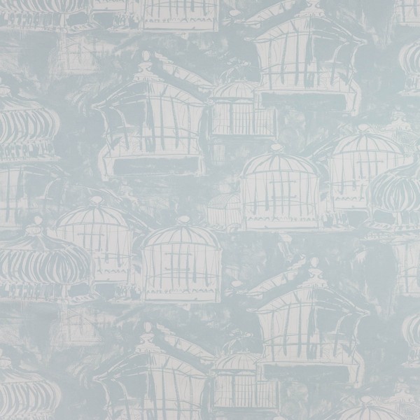 AOWCAGE04 Birdcage Pale Blue Wallpaper Boulevard