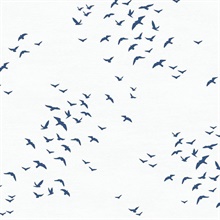 Birds in Flight Animal Print Navy Blue Peel and Stick Wallpaper