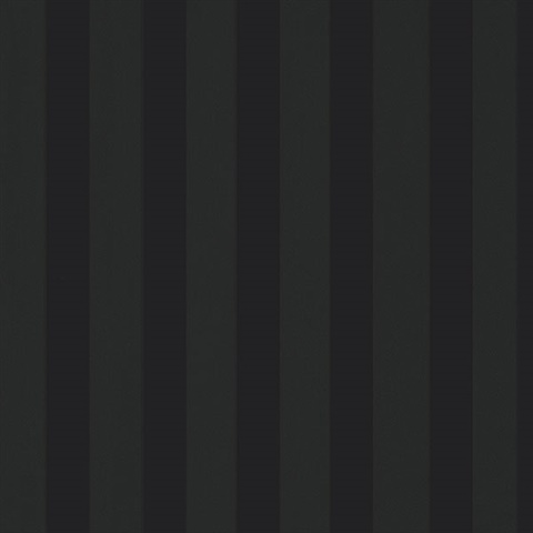 Black and Ebony Matte Shiny Stripe Prepasted Wallpaper