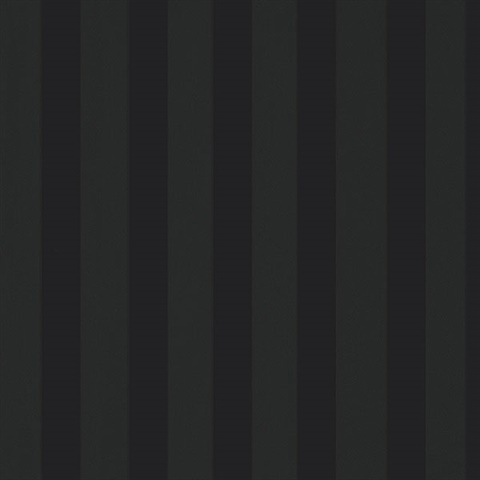 Black and Ebony Matte Shiny Stripe Prepasted Wallpaper