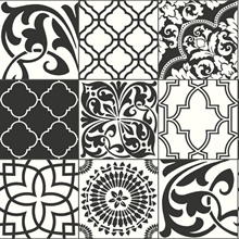 Black and White Graphic Tile