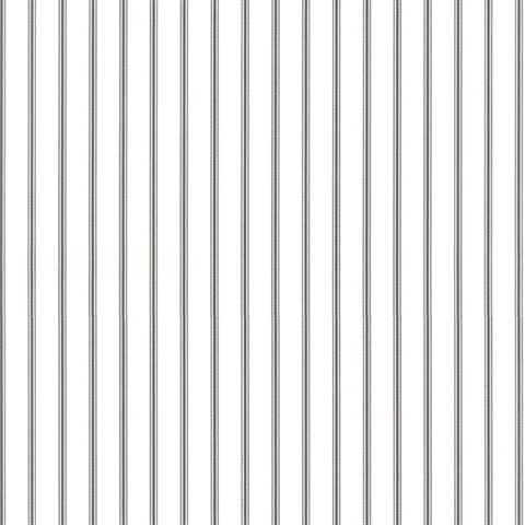 Black and White Ticking Stripe Prepasted Wallpaper