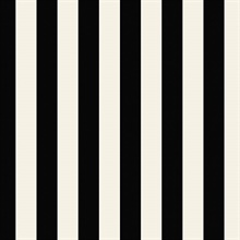 Black and White Vertical 1.25in Regency Stripe Prepasted Wallpaper