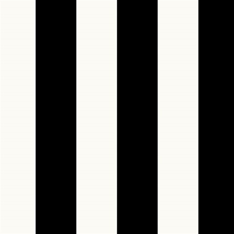 Black and White Vertical 2.5in Tent Stripe Prepasted Wallpaper