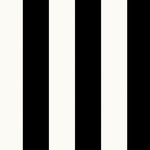 Black and White Vertical 2.5in Tent Stripe Prepasted Wallpaper