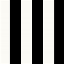 Black and White Vertical 2.5in Tent Stripe Prepasted Wallpaper