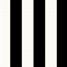 Black and White Vertical 2.5in Tent Stripe Prepasted Wallpaper