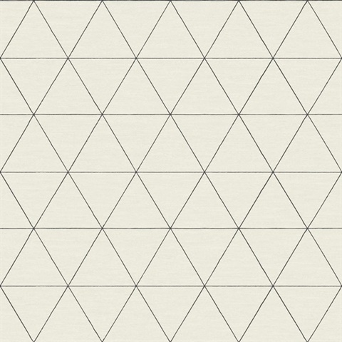 Black & Beige Ridge Geometric Triangles Wallpaper