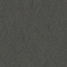 Black Belmont Woven Diamond Wood Wallpaper