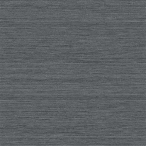 Black Blue Horizontal Stria Patterned Wallpaper
