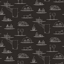 Black Cafe Chalkboard Menu Illustration Wallpaper