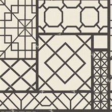 Black & Cream Geometric Trellis Wallpaper