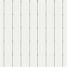 Black & Cream In Stitches Vertical Stripe Wallpaper