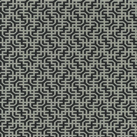 Black Dynastic Lattice Geometric Asian Inspired Wallpaper