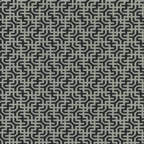 Black Dynastic Lattice Geometric Asian Inspired Wallpaper