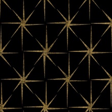 Black Evening Star Metallic Geometric Wallpaper