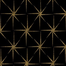 Black Evening Star Metallic Geometric Wallpaper