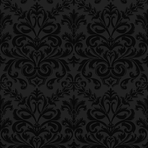 Black Feathered Damask Commercial Wallpaper