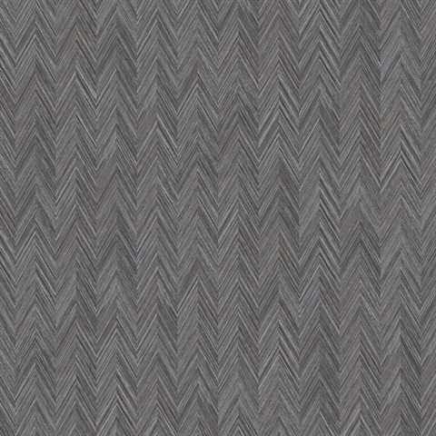 Black Fiber Small Chevron Weave Wallpaper