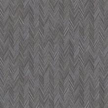 Black Fiber Small Chevron Weave Wallpaper