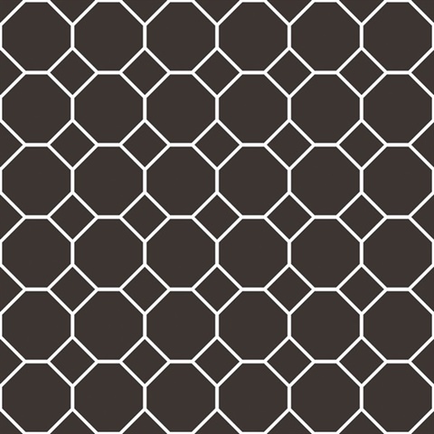Black Geometric Hexagon Bee Hive Wallpaper