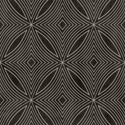 Black Glitter Kaleidoscope Metallic Wallpaper