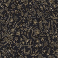 Black & Gold Aviary Peel and Stick Wallpaper