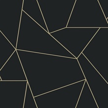 Black &amp; Gold Geometric Quadrilateral Wallpaper
