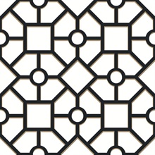 Black &amp; Gold Hedgerow Trellis Peel and Stick Wallpaper