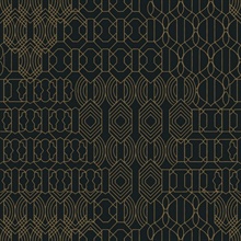 Black &amp; Gold Modern Glass Beads Geometric Chandelier Wallpaper