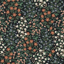 Black &amp; Green Wildwood Garden Floral Wallpaper